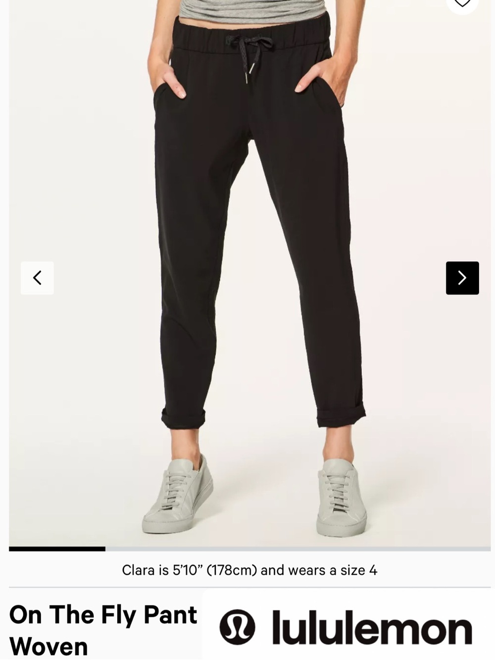 lululemon On The Fly Pant - Black - Size 2
